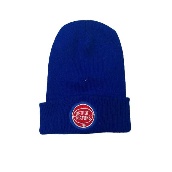 NBA Detroit Pistons Basketball Knit Cuffed Beanie Hat Blue Adult OS One Size - Picture 1 of 5